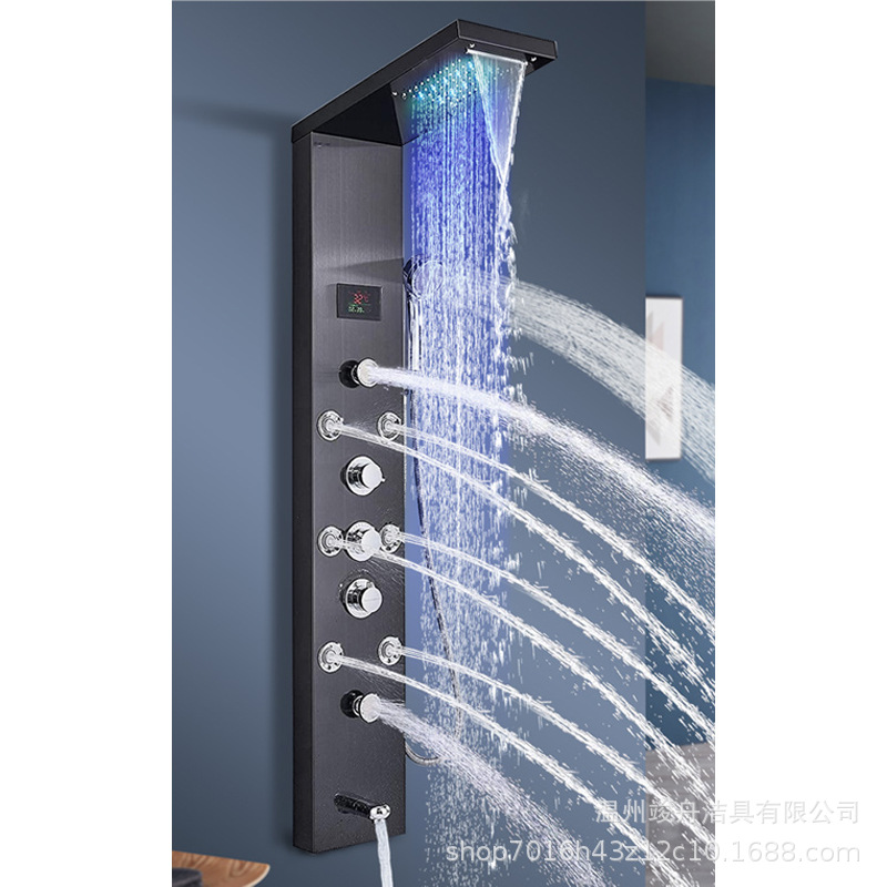 Pantalla de ducha Juego de ducha inteligente Ducha integrada Juego de baño de salida de agua multifuncional de cinco velocidades