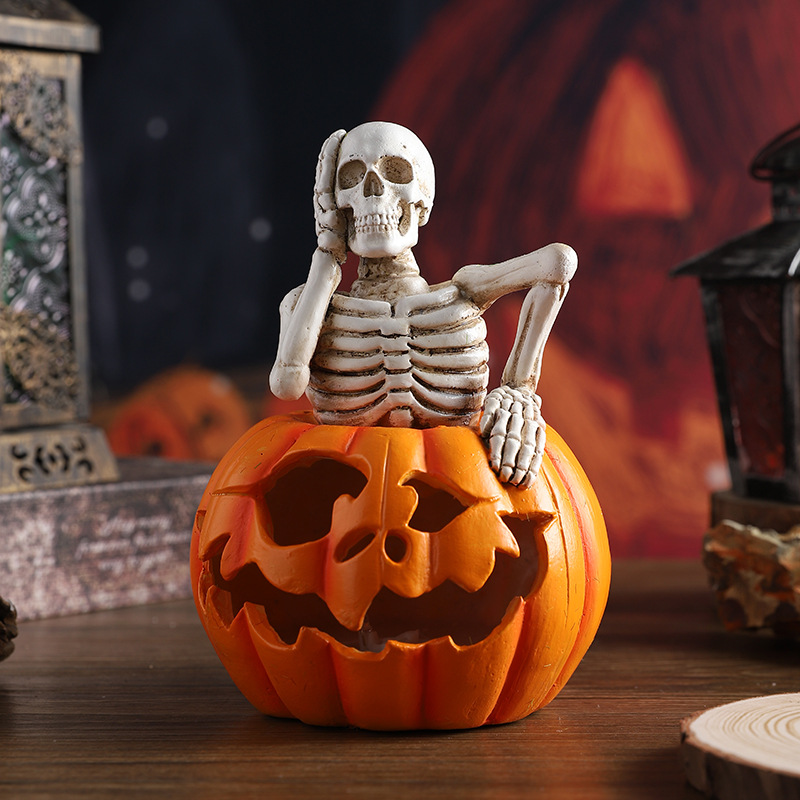 Halloween pumpkin skull character ornaments LED color glowing…