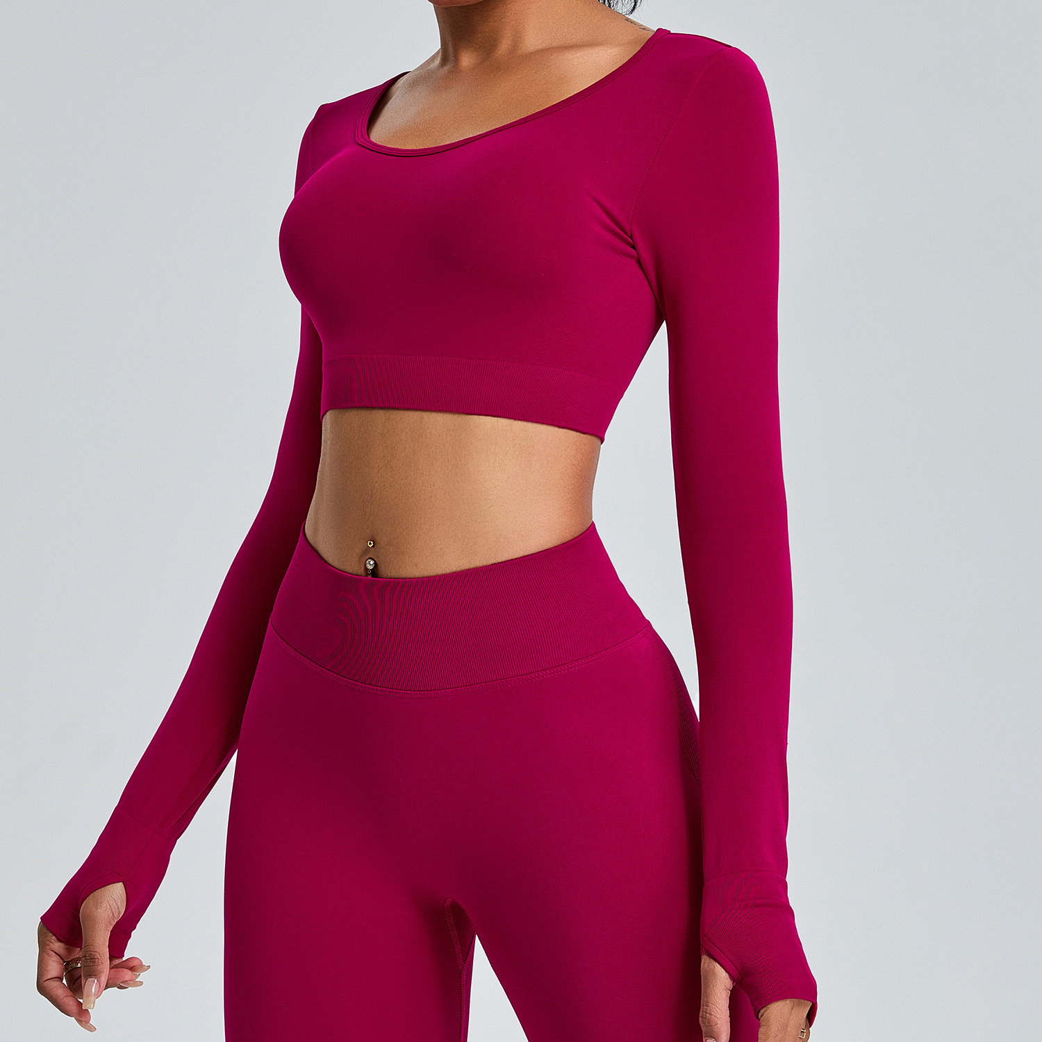 Otoño y invierno nuevo vestido de yoga de manga larga sin costuras, camiseta deportiva de alta calidad de mujer, ropa de fitness de secado rápido transpirable