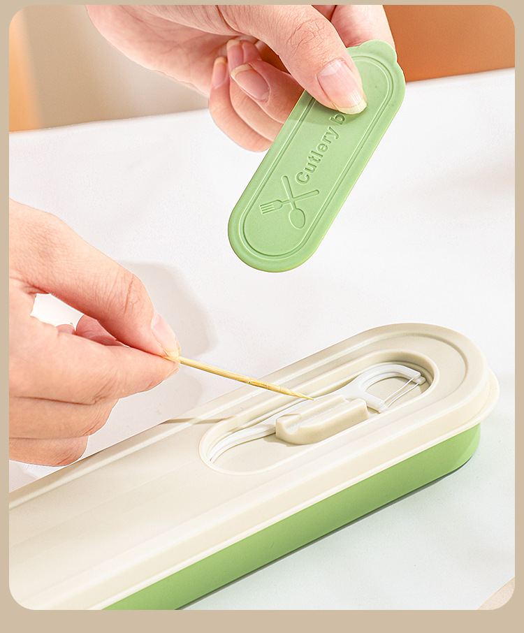 316 Paslanmaz Çelik Sofra Takımı Tek Kişilik Kaşık Çatal Bıçak Çubuk 3 Parçalı Set Çok Amaçlı Taşınabilir Saklama Kutusu