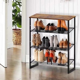 Iron shoe rack simple household economical door dormitory rental storage rack multi-layer adjustable storage artifact