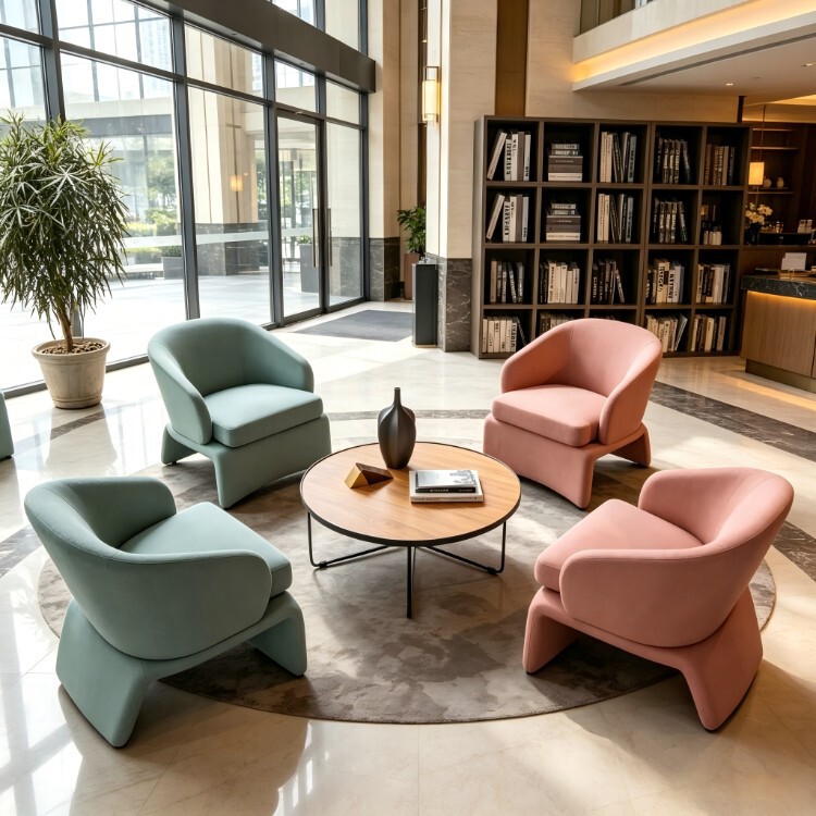 Italian-Style Light Luxury Trendy Fabric Single Sofa Chair, Modern Minimalist Nordic Designer Model Room Tiger Chair Italian-Style Light Luxury Trendy Fabric Single Sofa Chair, Modern Minimalist Nordic Designer Model Room Tiger Chair