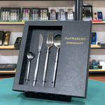 不锈钢葡萄牙砂光高档酒店西餐餐具牛排刀叉勺茶勺礼品礼盒套装