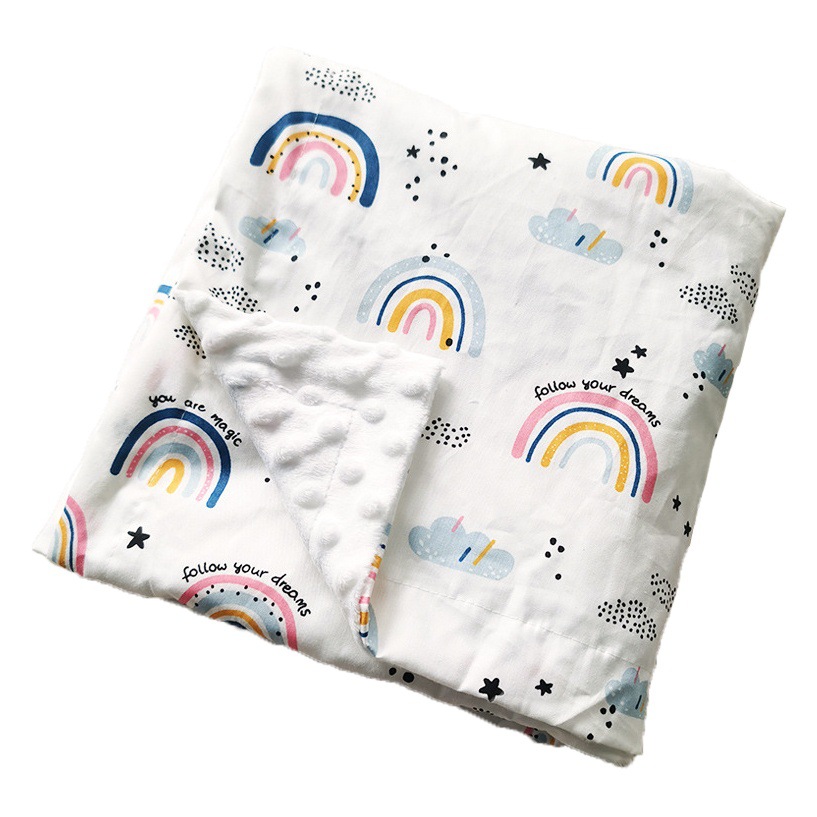 Manta de gorro de bebé de algodón de sarga de doble capa manta de bebé manta de gorro calmante para niños manta de colcha