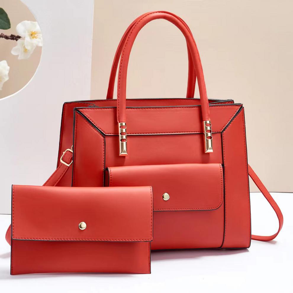 All Seasons Season Women's Gender Vintage Style, Classic Style Style Women's Large Pu Leather Solid Color Vintage Style Classic Style Square Zipper Bag Sets