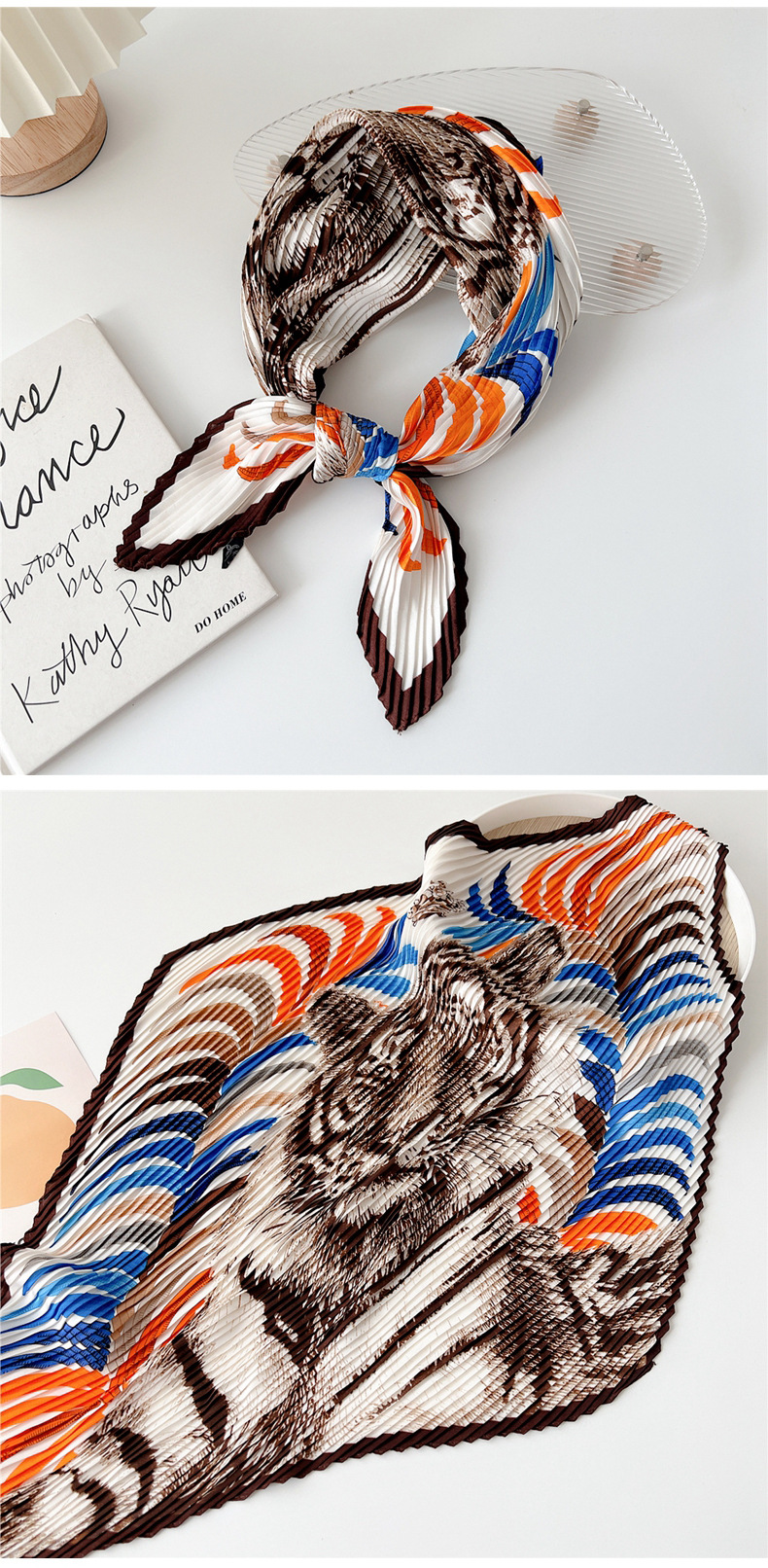 60g Weight Silk Scarf Classification Outdoor, Travel Occasion Polyester Material Printing Pattern Spring&Summer Season Women's Gender Printing Design Elegant Style Women's Elegant Printing Polyester Printing Silk Scarf 2