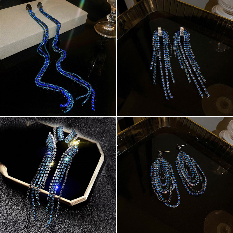 Streetwear Geometric Artificial Crystal Women's Drop Earrings display picture 1