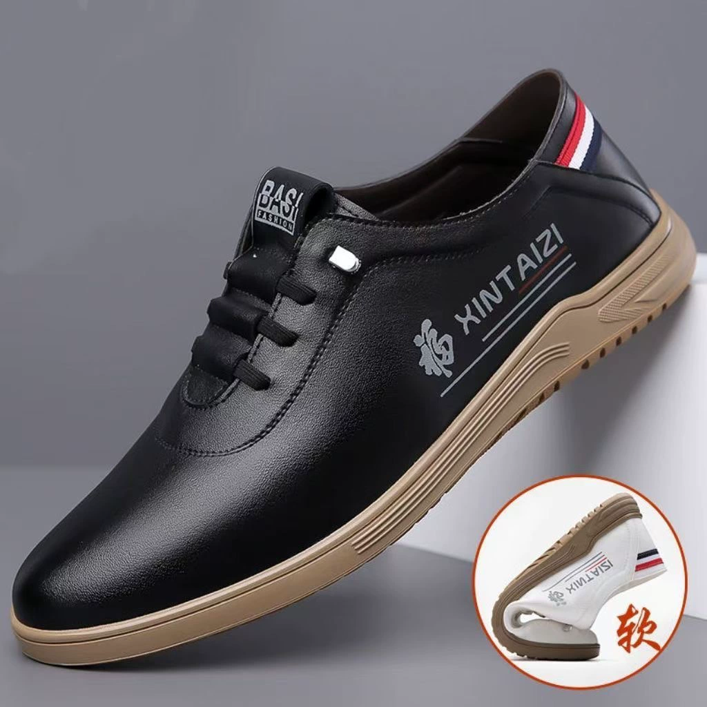 Мужские весенние новые кожаные туфли, деловые повседневные туфли, модные универсальные повседневные туфли-лодочки на мягкой подошве