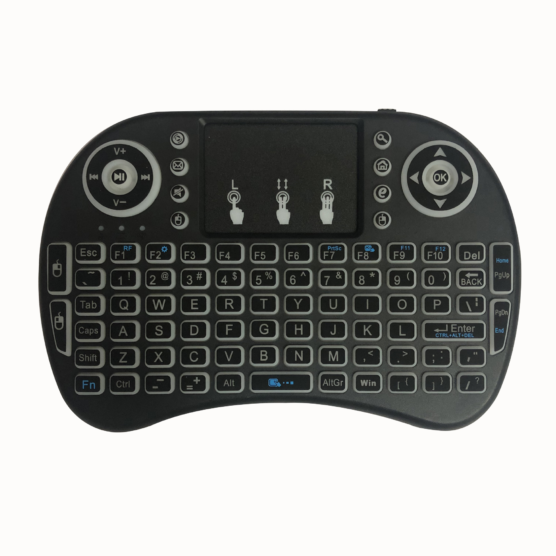 Cross-border I8 mini teclado inalámbrico 2,4g ratón grande touch pad ordenador Android set-top box batería de litio de control remoto de luz de fondo