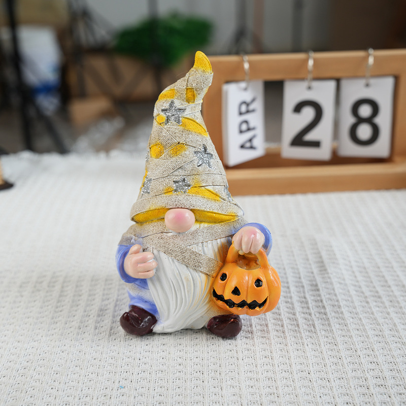 クロスボーダーハロウィン新ガーデンエルフ像ノーム装飾品ハロウィンノーム樹脂カボチャエルフ置物|undefined