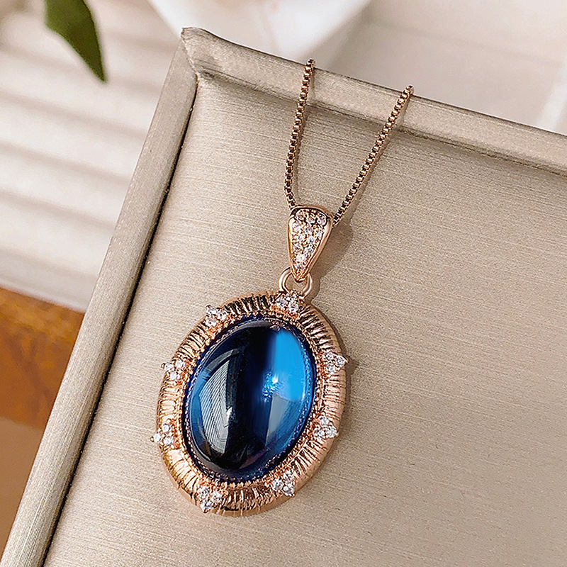 2024 nueva joyería Zhuang Shengsheng simulación europea paloma sangre corindón rojo superficie lisa retro conjunto de oro rosa maestro 13*18