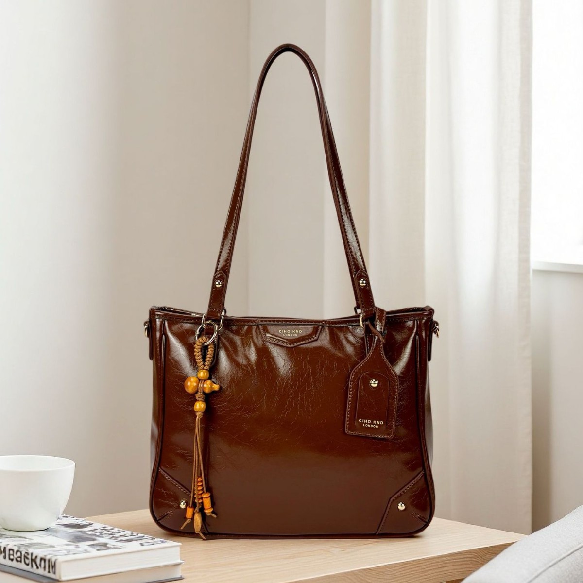 秋暄桂序托特包包女大容量复古质感通勤包单肩斜挎包工厂一件代发