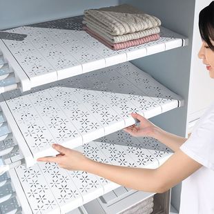 Wardrobe Layered Partitions Without Punching Retractable Storage Racks Wardrobe Shoe Cabinet Partitions Layered Bathroom Kitchen Storage Racks
