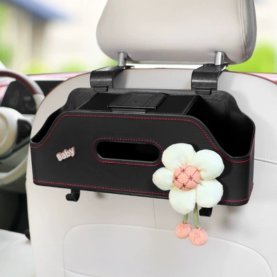 Car cup holder/beverage holder | Seat Back Row Creative Tissue - dandelion-black-chair-back-multifunctional-storage-box-upgraded-integrated-mobile-phone-holder