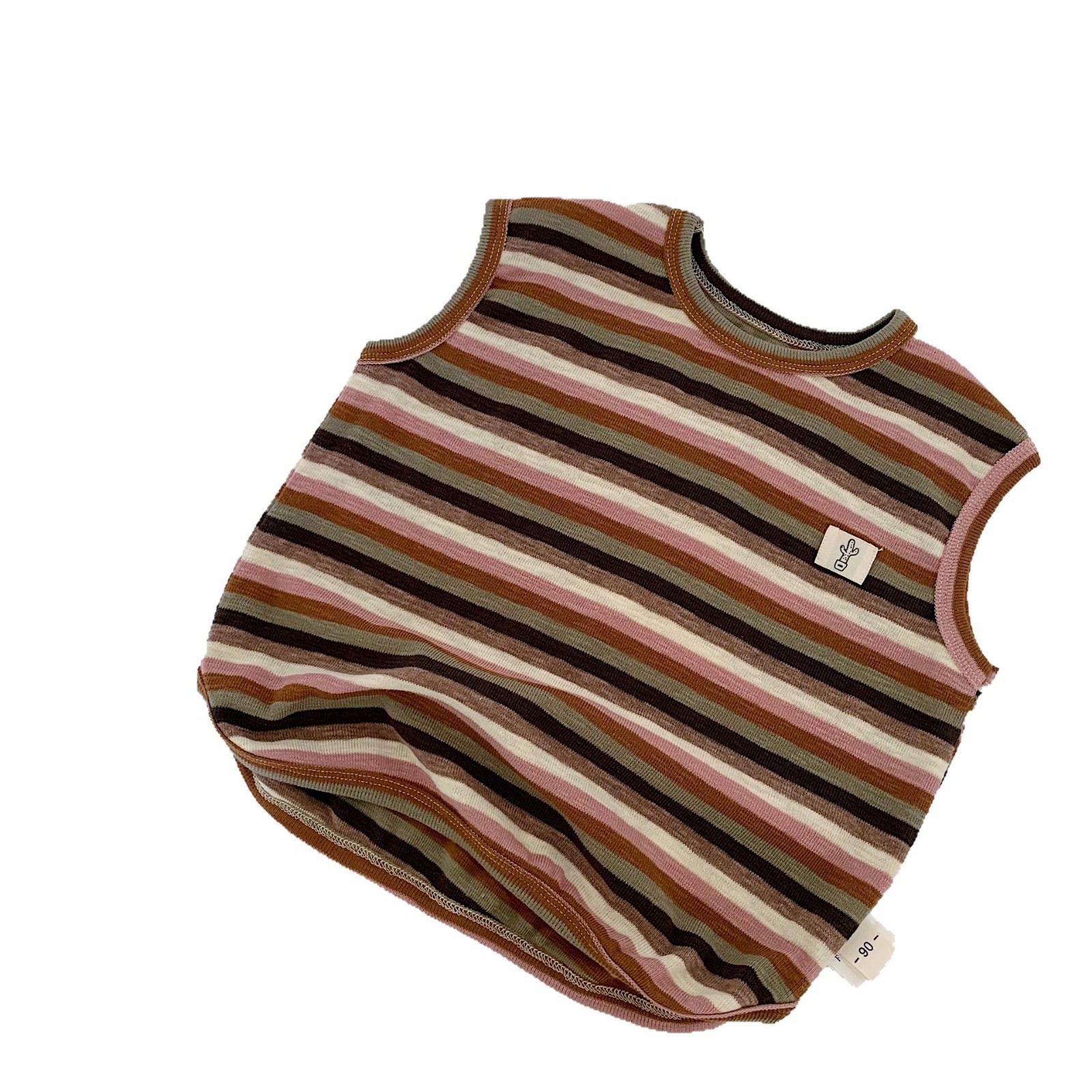 Chaleco sin mangas para niño Maibao 2025 verano nuevo estilo coreano a rayas para niños ropa de verano para niños al por mayor