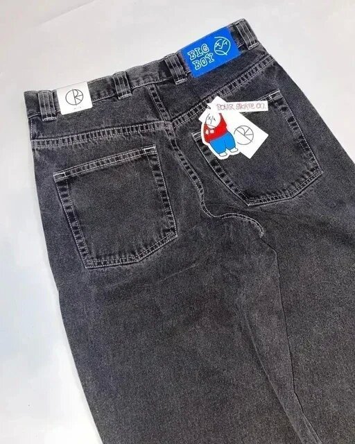 American Polar Big Boy Street Vintage Hip Hop Bordado Jeans para hombre Moda casual Jeans de todo fósforo