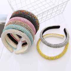 Amazon Cross-border chain water drill small sponge headband hair tie Baroque full drill foreign trade hair clip hair accessory