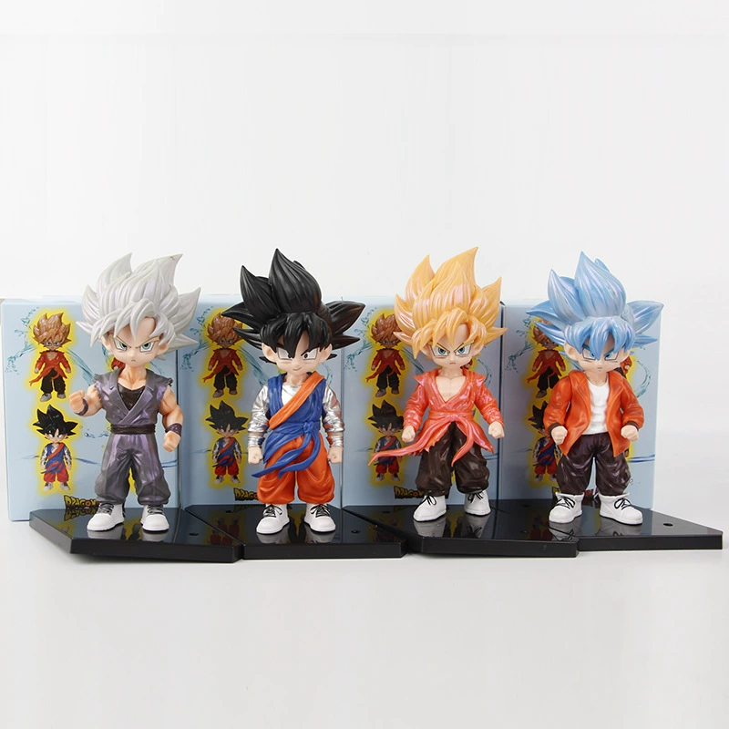 4 фигурки подросткового Dragon Ball, Q-версия Гоку, модная фигурка аниме, модель GK, трендовая фигурка-украшение