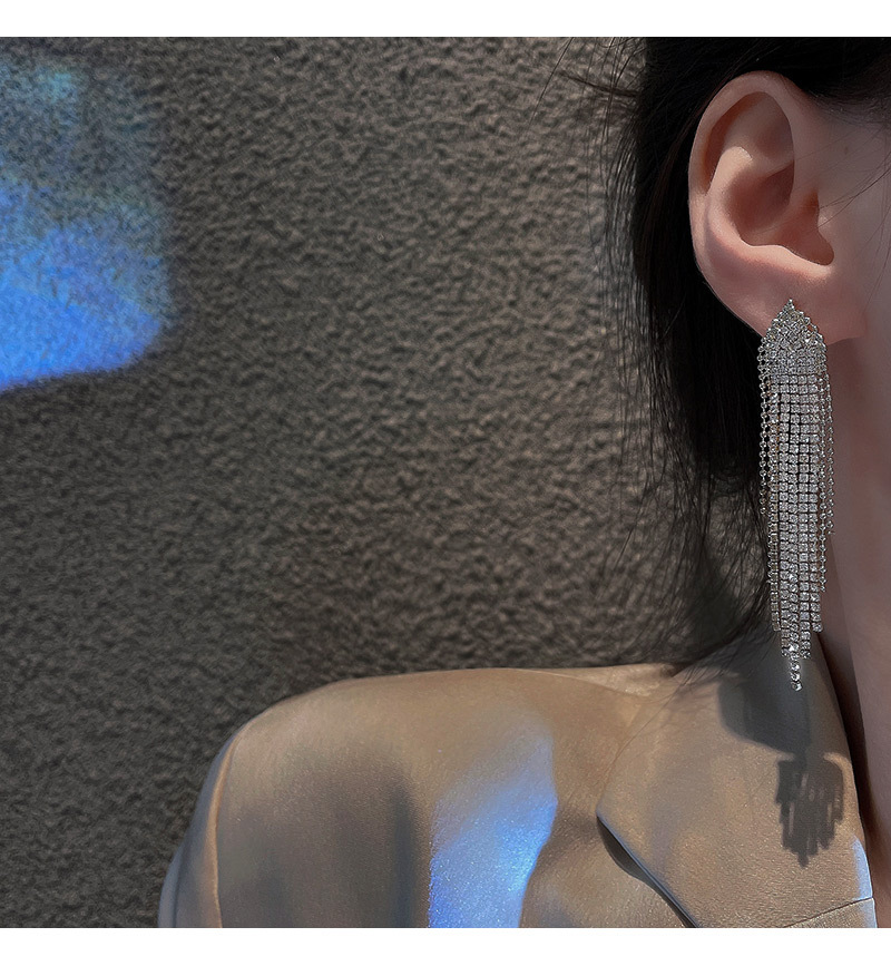 Fashion Geometric Alloy Inlay Rhinestones Womenu0027S Drop Earrings 1 Pair