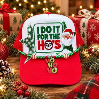 跨境新品Christmas Trucker Hat圣诞卡车司机帽子