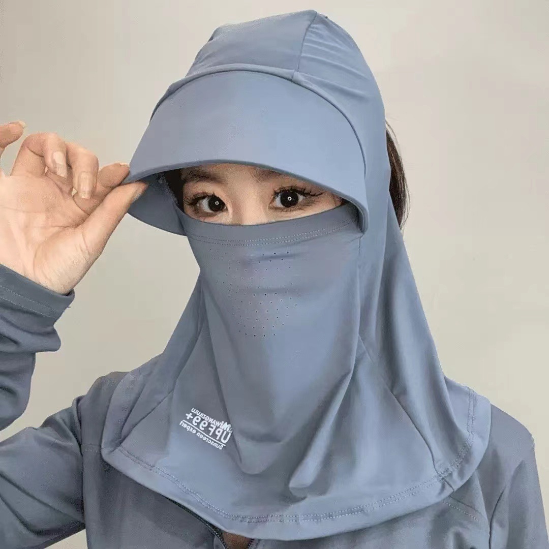 爆款全脸遮阳帽子女夏季防晒帽防紫外线户外骑行护颈面罩太阳帽