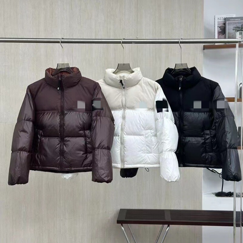 Cross-Border Foreign Trade North Face 82B Women's Embroidered Korean-Style Color-Blocked Large Plaid Warm Puffer Jacket