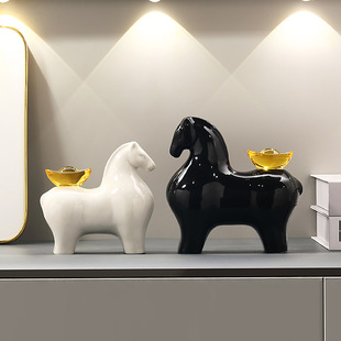 Get Rich Immediately Horse Ornaments New Chinese Style High-End Home Living Room Sideboard Wine Cabinet Decorations High-End Decorations