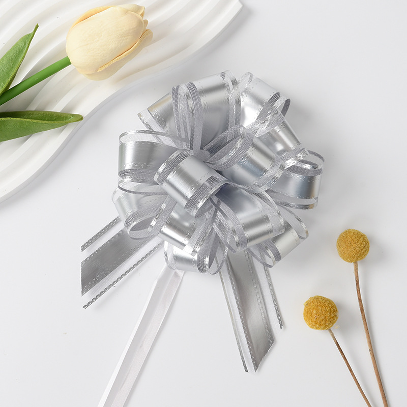 Comercio exterior transfronterizo mediano 30 bola de gasa de nieve mate flor regalo de Navidad embalaje de flores cinta de color metálico