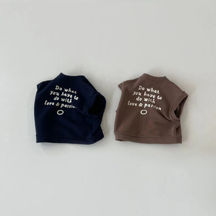 INS Spring and Autumn Infant's Back Printing Vest for Baby Boys and Girls Casual Jacket Sleeveless Jacket