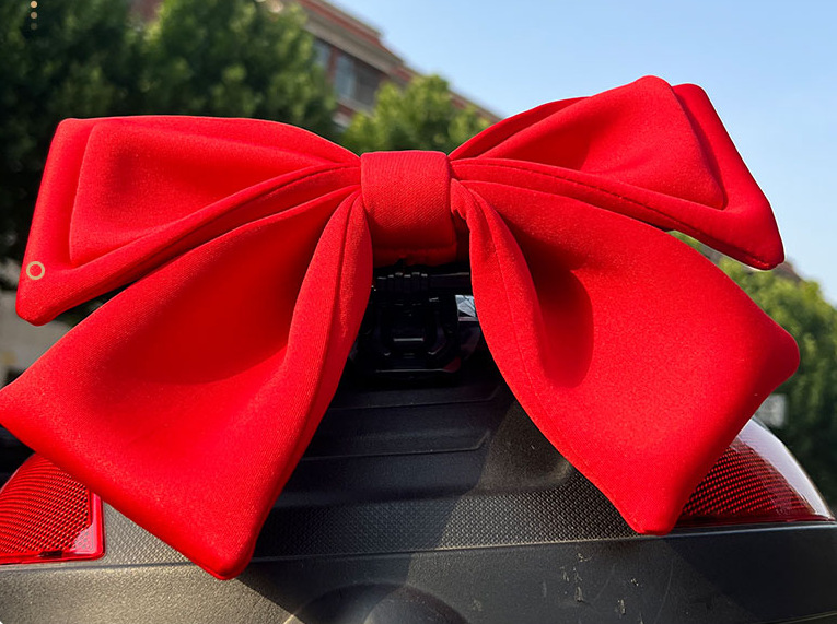 Universal Motorcycle Helmet Accessories Bow Detachable Electric Car Universal Riding (Auto Parts and Accessories) - red