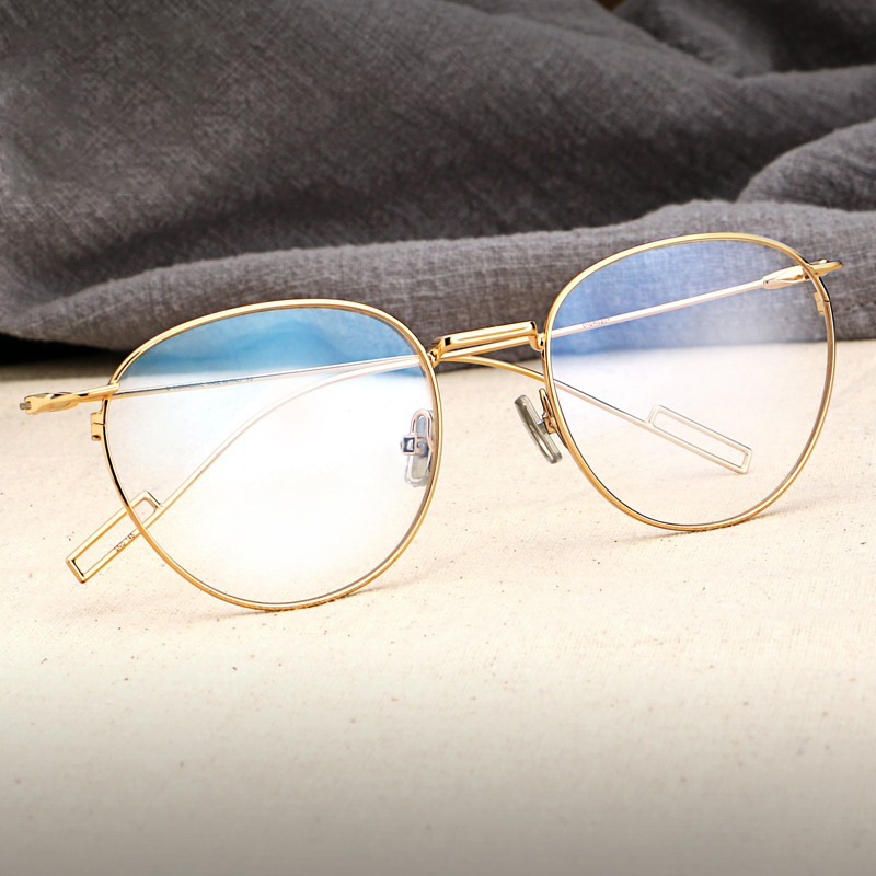 原宿复古近视眼镜框女近视可配超轻纯钛眼睛框镜架男近视镜圆框