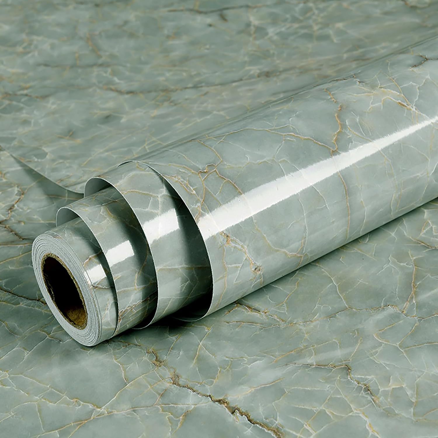 Green Jade Self-Adhesive Peel Stick Waterproof Marble Wallpaper Bathroom Suitable For Cabinets And Kitchens_voghion.com