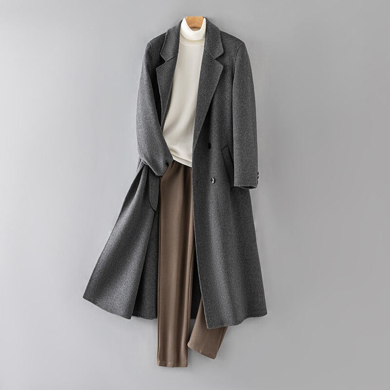 Cross-border wool coat for men, over-the-knee, non-cashmere, casual, with padded shoulders, woolen, autumn/winter 2026 Cross-border wool coat for men, over-the-knee, non-cashmere, casual, with padded shoulders, woolen, autumn/winter 2026