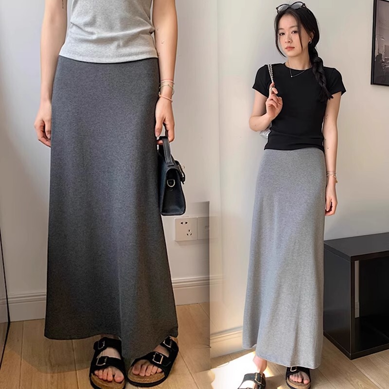 Maternity Adjustable Skirt Without Support for Pregnant Women 2025 Summer Outer Wear Casual Slimming Look Long Hip-Hugging Fishtail Skirt for Women