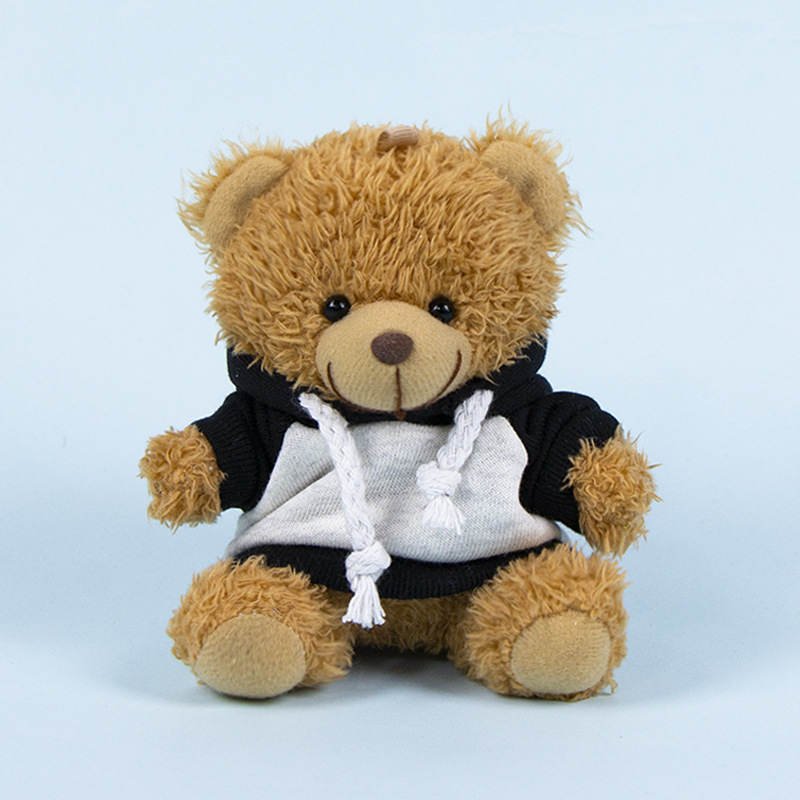 Lindo osito llavero colgante regalo creativo muñecas de peluche vestidas osito de peluche colgante de mochilas escolares para parejas