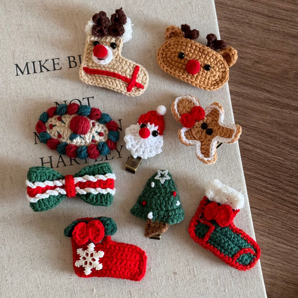 Weihnachtsgeschenk Süße Wolle Weihnachtshaarnadel Weihnachtselchsocken festliche Atmosphäre BB-Clip Ponyclip Seitenclip Haarschmuck_voghion.com