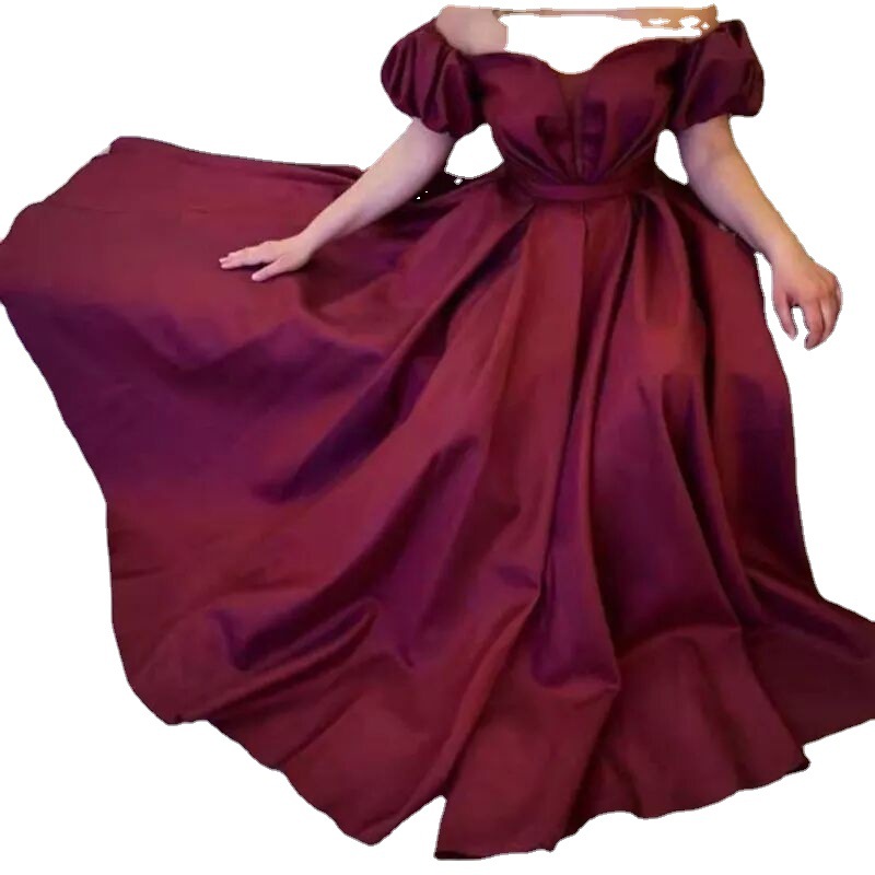 Comercio exterior europeo y americano Amazon AliExpress deseo vestido de noche de las mujeres fuera del hombro tubo sexy Top satén soporte personalización image 5