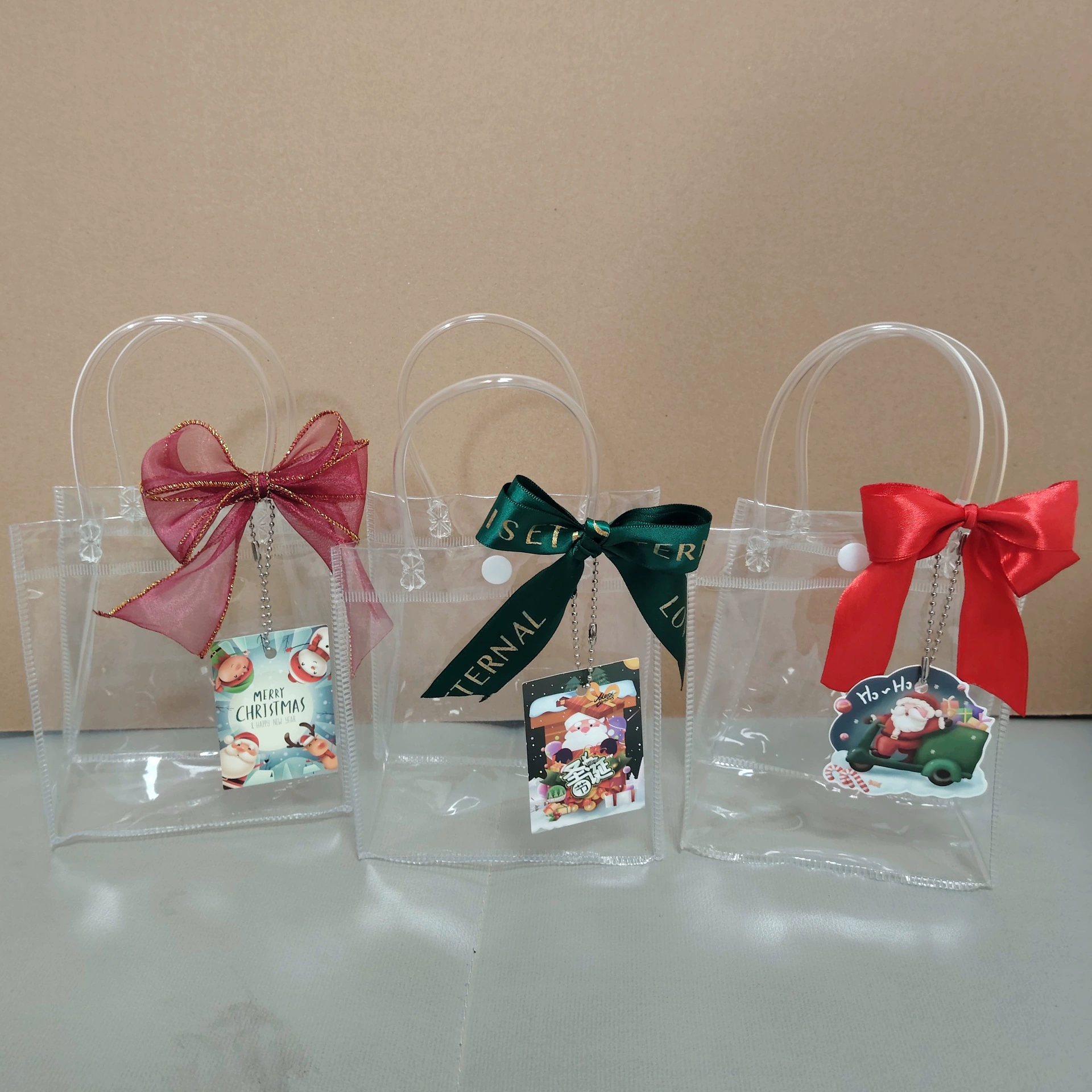 ПВХ прозрачная кожаная трубка Рождественская этикетка подарочная сумка спот ins туалетные принадлежности упаковка пластиковый пакет