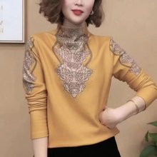 直播款 2024秋冬时尚半高领气质百搭长袖减龄打底衫上衣T恤妈妈装