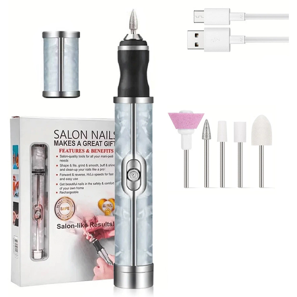Electric Nail Drill Machine, multi-model sanding/milling kit, USB portable, 0.6 kg
