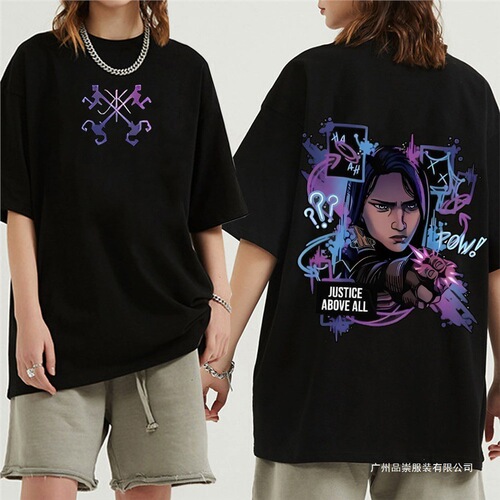 Eurocode cotton T2025ShirtsT-ShUnisex-NeckOHarajukuAnimeCaitlynArcane