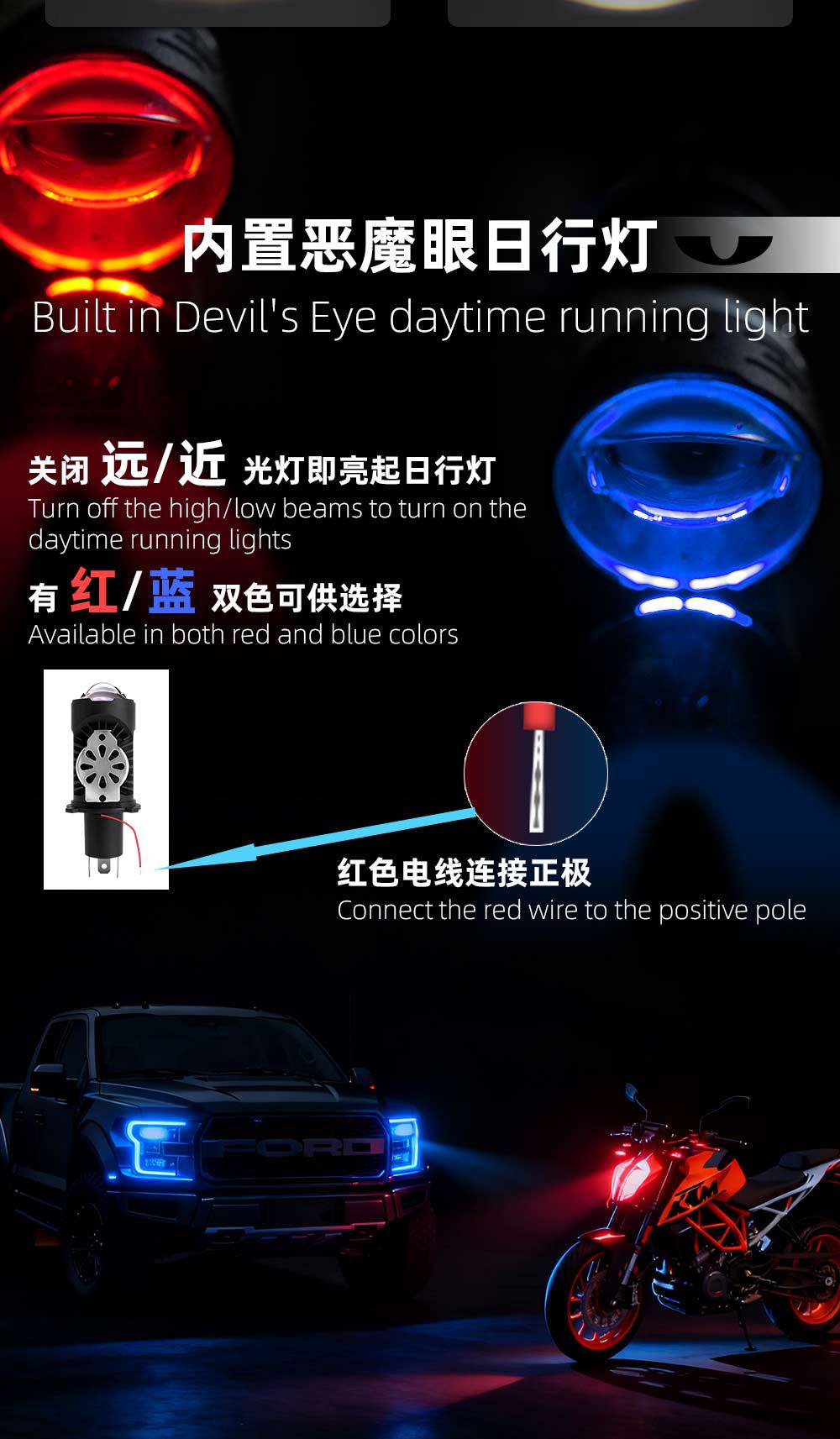 H4 LED Headlight Bi-LED Projector Lens for Car Motorcycle