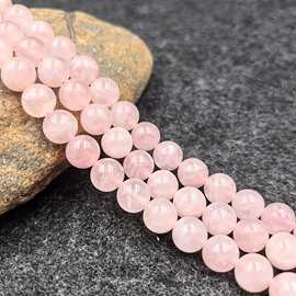 天然粉水晶圆珠散珠子串珠手链项链饰品diy手工配件材料粉晶10MM