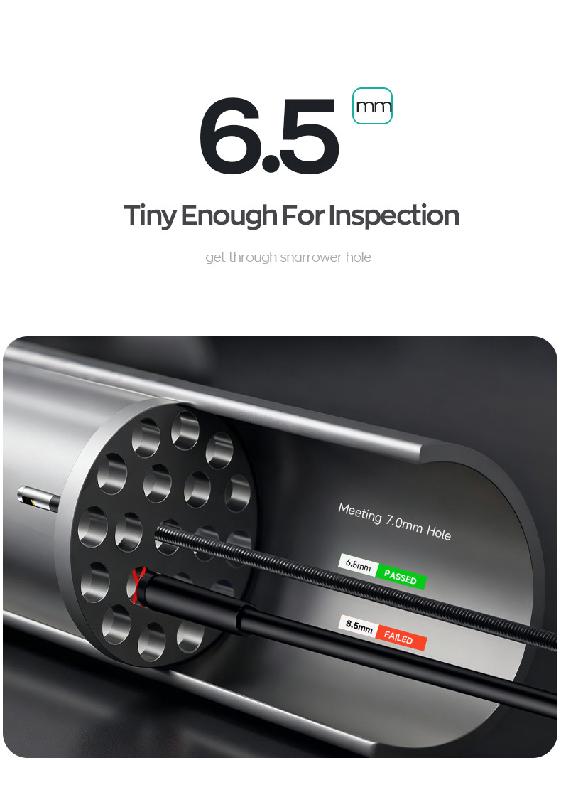 Industrial endoscope, dual lens, 360° rotatable, 7 inch screen, HD