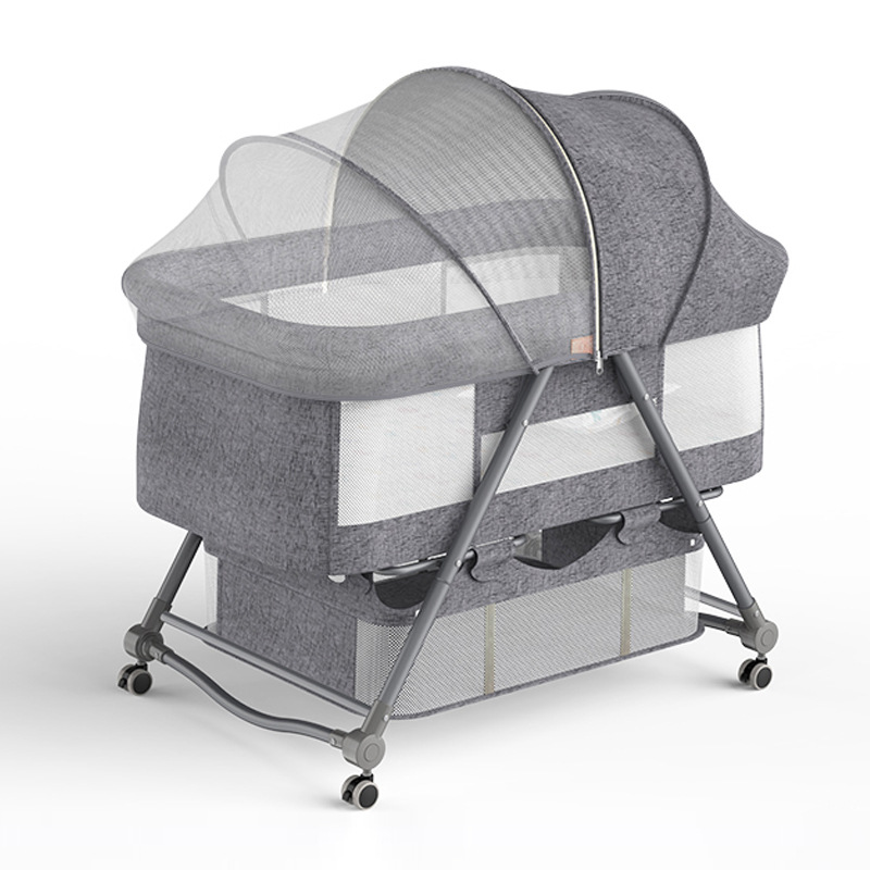 Cuna portátil plegable Cuna Cama con rodillo móvil cama de bebé BB dormir recién nacido cama de empalme