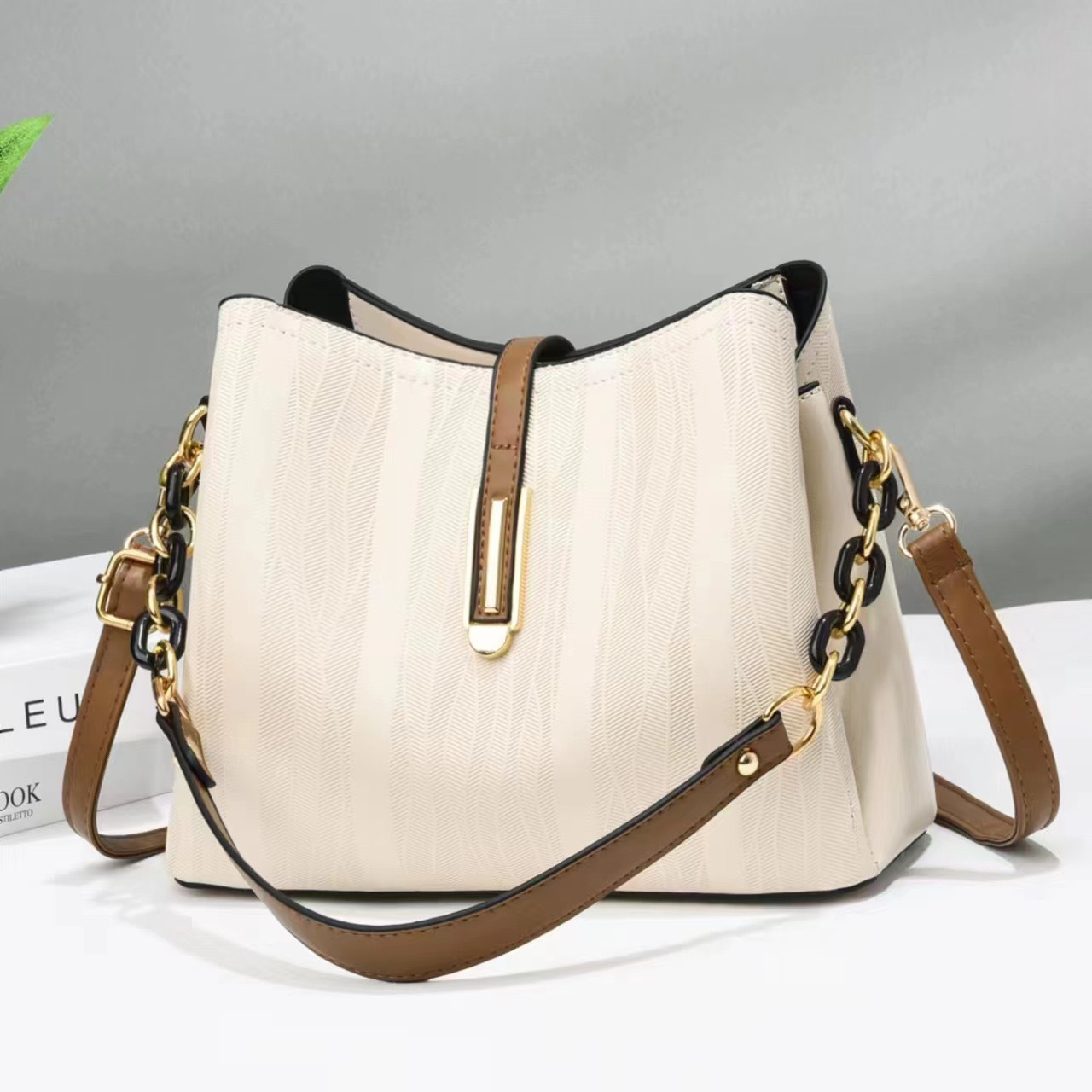 Bolso de mujer de Taizhou, bolso cruzado, bolso de hombro, bolso tipo cubo de gran capacidad, bolso pequeño, bolsos de mujer, estilo urbano simple