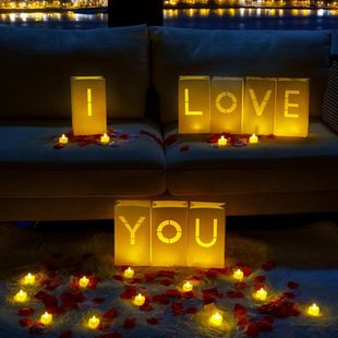 Alphabet suit Candle Bag Birthday Atmosphere Arrangement Proposal Confession Holiday Decoration Flame Retardant Candle Paper Bag
