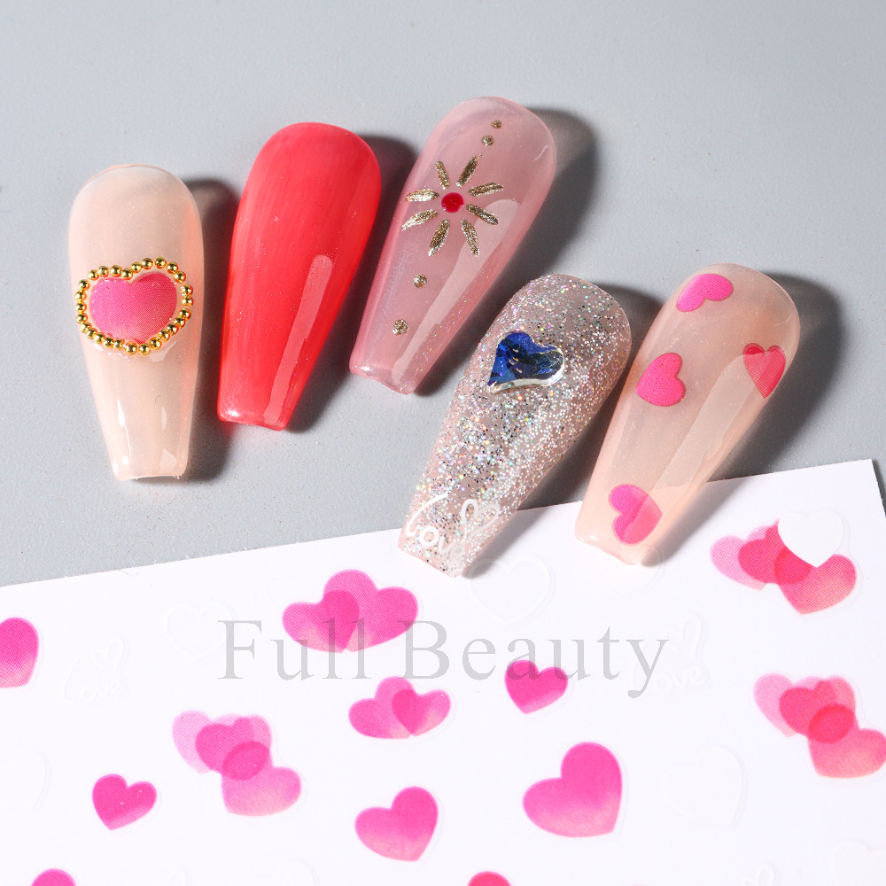 Valentine's Day Cute Heart Shape Rose Flower Pvc Nail Patches 1 Piece display picture 7