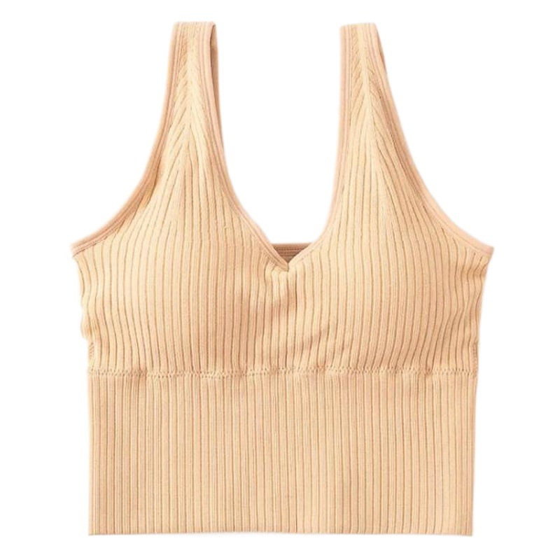 Quality Version Autumn and Winter Four Wind 881 Beautiful Back Wrap Chest Seamless Thread V-Neck Tube Top Yoga Sports Girl Vest