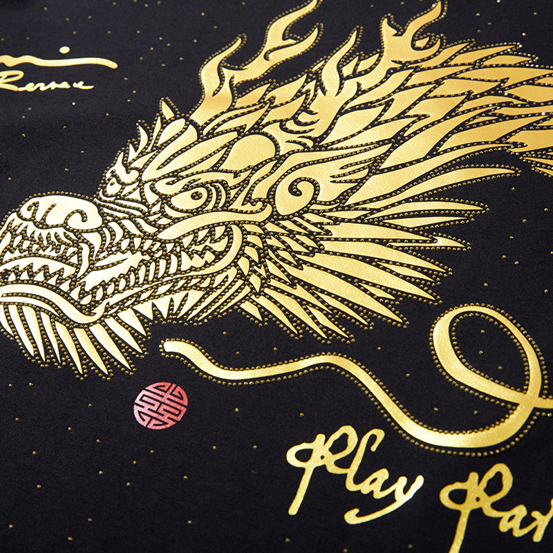 Men's Clothing Fashionable plus size Autumn Chinese style hot stamping faucet + hot diamond National trend plus size plus size sweater_voghion.com